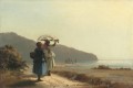 two woman chatting by the sea st thomas 1856 Camille Pissarro